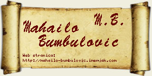 Mahailo Bumbulović vizit kartica